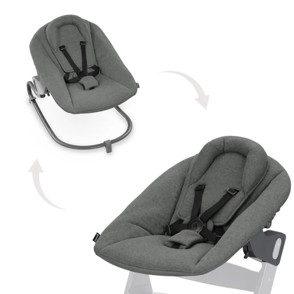 Chaise haute évolutive alpha crème+ transat premium dark grey