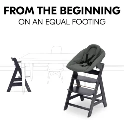 Chaise haute évolutive alpha dark grey + newborn set plus