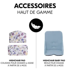 Chaise haute évolutive alpha noir + transat premium dark grey