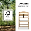 Chaise haute évolutive arketa bois naturel oak + coussin select jersey beige