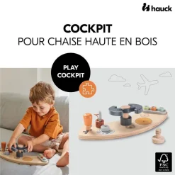 Chaise haute évolutive arketa n play beech avec plateau et jeu en bois play cockpit