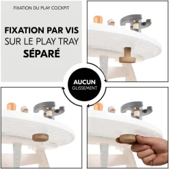 Chaise haute évolutive arketa n play beech avec plateau et jeu en bois play cockpit