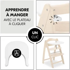 Chaise haute évolutive arketa bois naturel oak