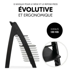Chaise haute évolutive arketa n play blackwashed avec plateau et jeu en bois play cockpit