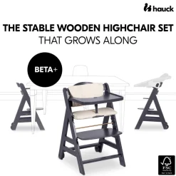 Chaise haute évolutive beta+ dark grey