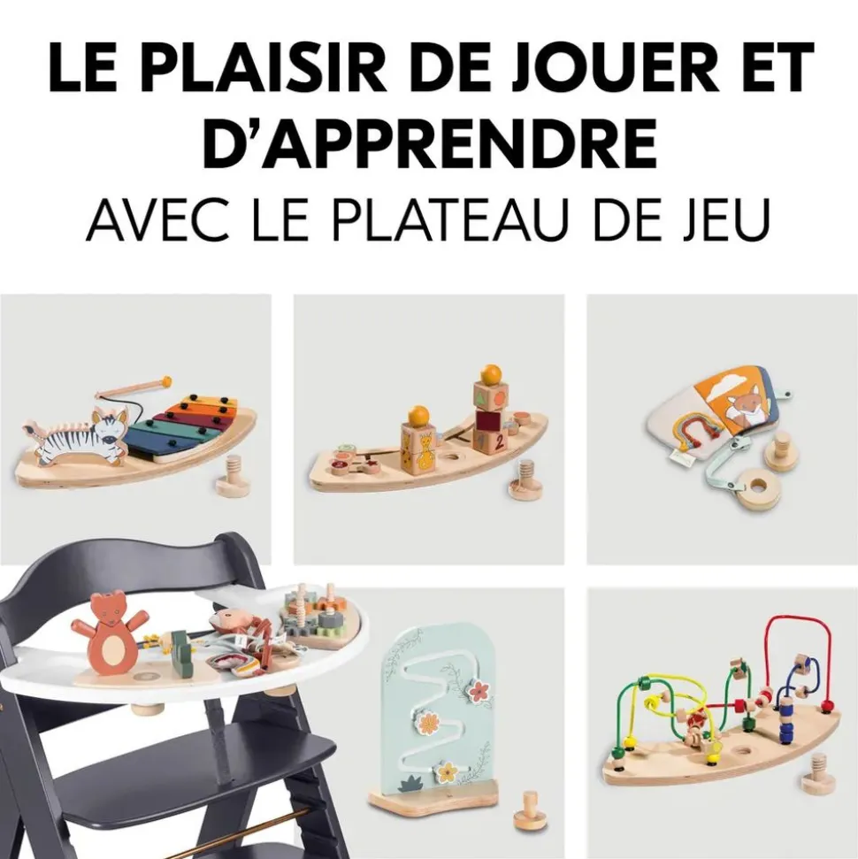 Chaise haute évolutive beta+ 3 en 1 dark grey avec newborn set premium dark grey