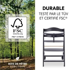 Chaise haute évolutive beta+ 3 en 1 dark grey avec newborn set premium dark grey