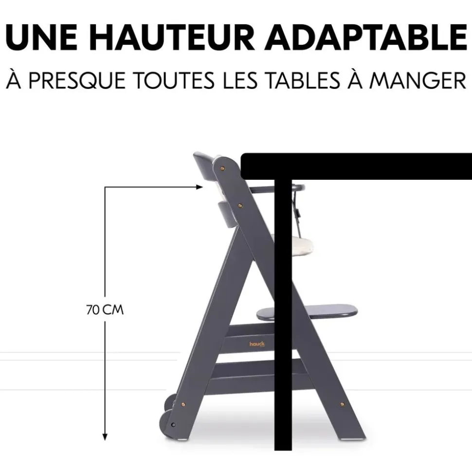 Chaise haute évolutive beta+ 3 en 1 dark grey avec newborn set premium dark grey