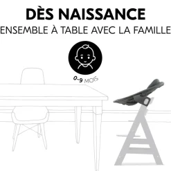 Chaise haute évolutive beta+ 3 en 1 dark grey avec newborn set premium dark grey