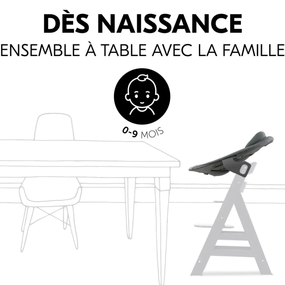 Chaise haute évolutive beta+ 3 en 1 dark grey avec newborn set premium dark grey