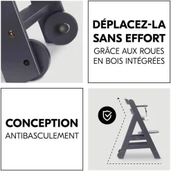 Chaise haute évolutive beta+ 3 en 1 dark grey avec newborn set premium dark grey