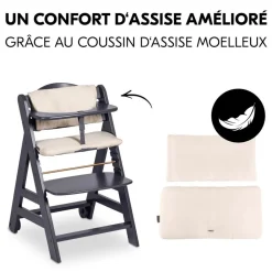 Chaise haute évolutive beta+ 3 en 1 dark grey avec newborn set premium dark grey
