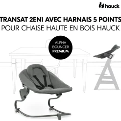 Chaise haute évolutive beta+ 3 en 1 dark grey avec newborn set premium dark grey