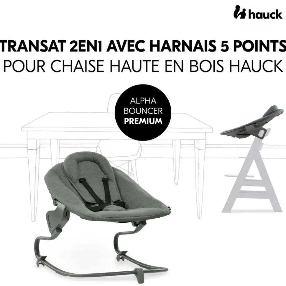 Chaise haute évolutive beta+ 3 en 1 dark grey avec newborn set premium dark grey