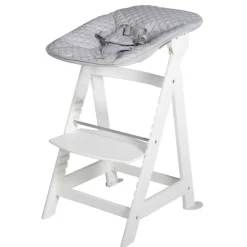 Chaise haute évolutive 2en1 born up blanc gris