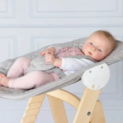 Chaise haute évolutive 2en1 born up naturel gris