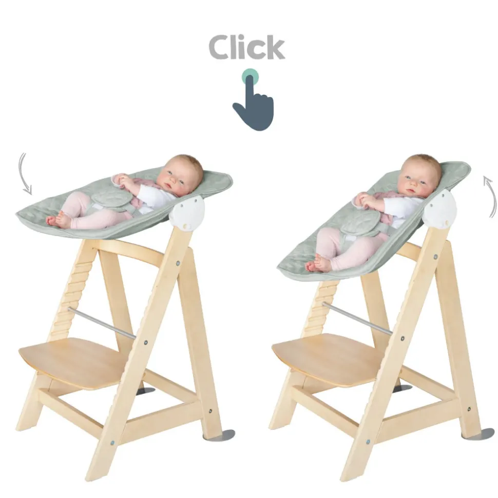 Chaise haute évolutive 2en1 born up naturel vert givré