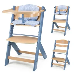 Chaise haute évolutive enock avec coussins nordic breeze
