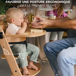 Chaise haute évolutive enock beige