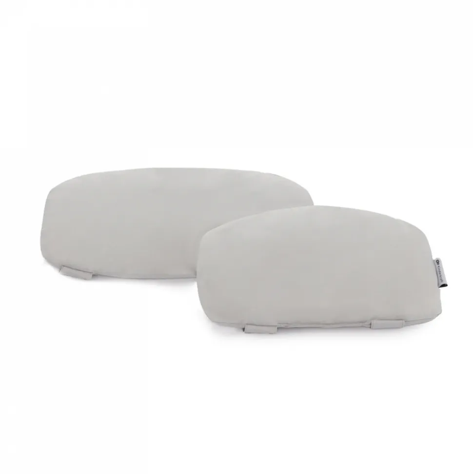 Chaise haute évolutive enock naturel + coussins gris et plateau