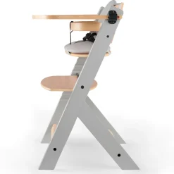 Chaise haute évolutive enock naturel et gris + coussins gris