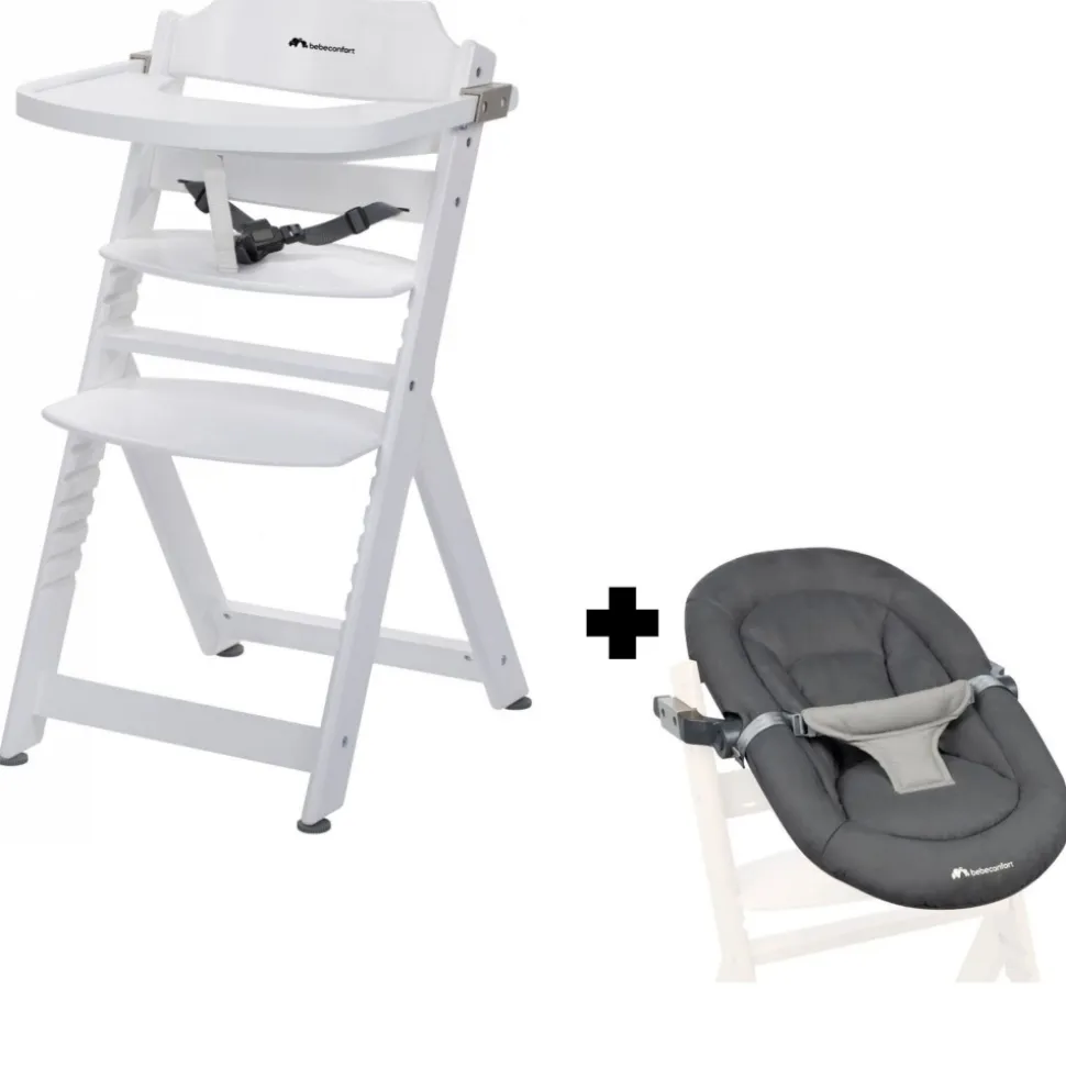 Chaise haute évolutive 2en1 timba white
