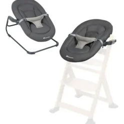 Chaise haute évolutive 2-en-1 timba 2 warm gray + transat tinted graphite