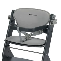 Chaise haute évolutive 2-en-1 timba 2 avec coussin mineral graphite + transat tinted graphite