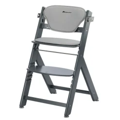 Chaise haute évolutive 2-en-1 timba 2 grise avec coussin grey + transat tinted graphite