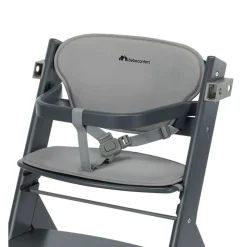 Chaise haute évolutive 2-en-1 timba 2 grise avec coussin grey + transat tinted graphite