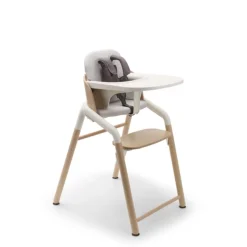 Chaise haute évolutive giraffe + baby set + tablette bois neutre et blanc