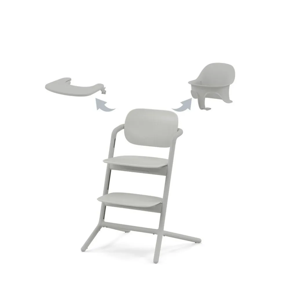 Chaise haute évolutive lemo 3en1 suede grey