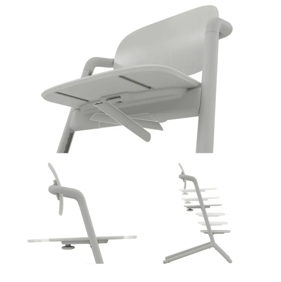 Chaise haute évolutive lemo 3en1 suede grey