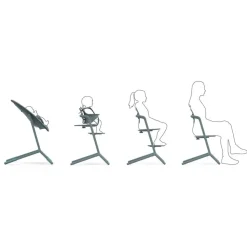 Chaise haute évolutive lemo 3en1 stone blue