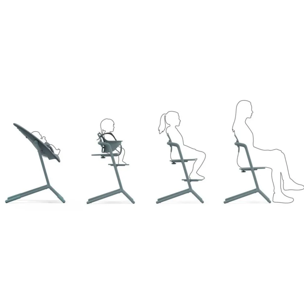 Chaise haute évolutive lemo 3en1 stone blue