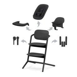Chaise haute évolutive lemo 4en1 stunning black