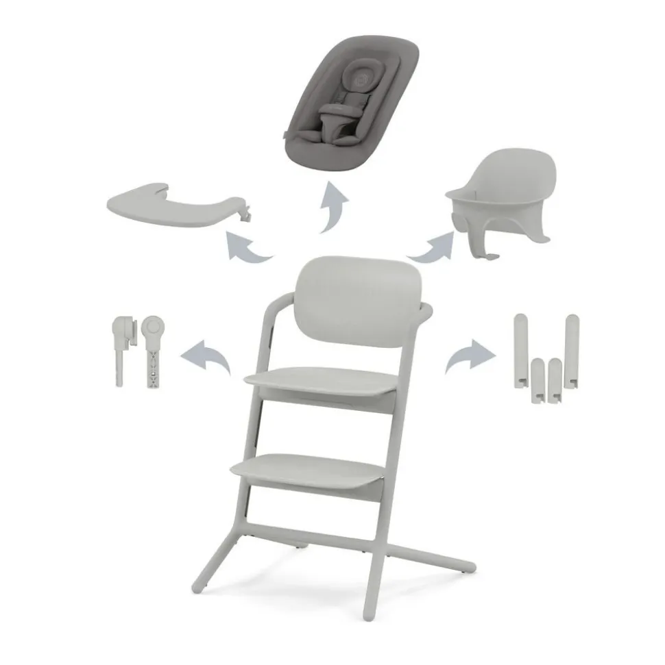 Chaise haute évolutive lemo 4en1 suede grey
