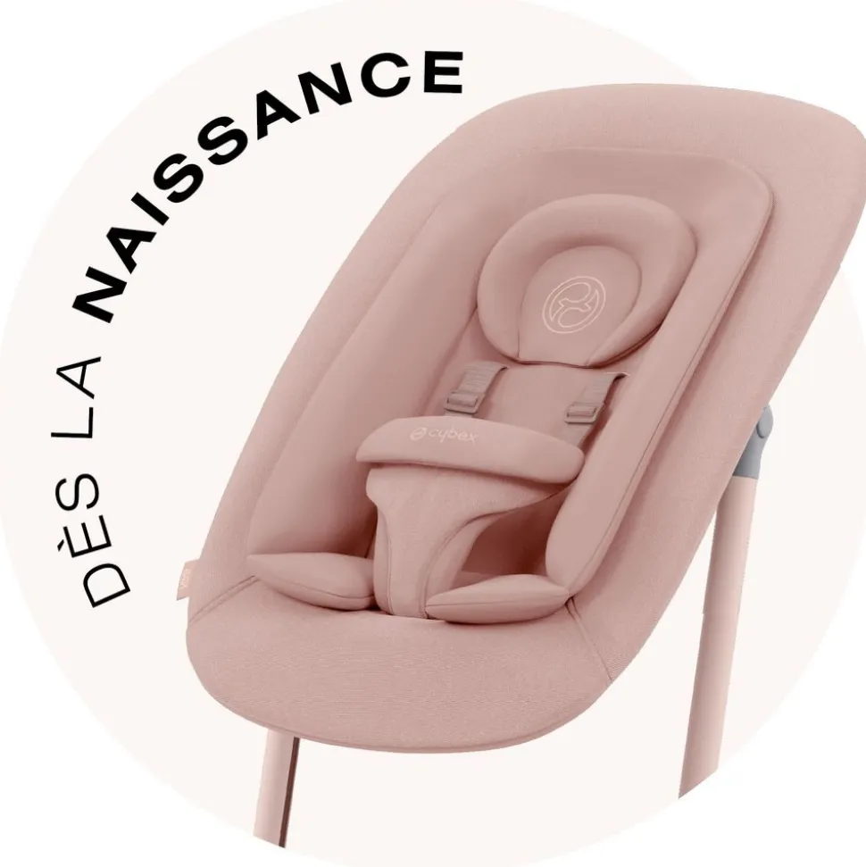 Chaise haute évolutive lemo 4en1 pearl pink