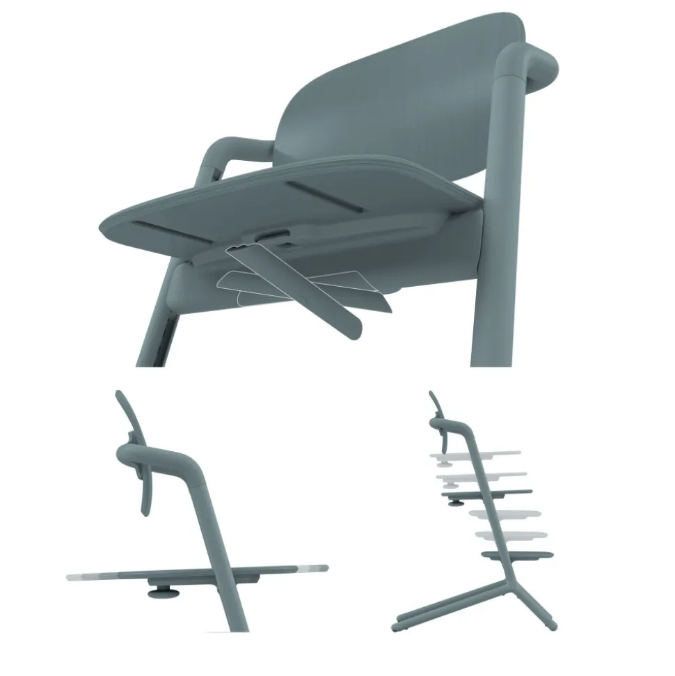 Chaise haute évolutive lemo stone blue
