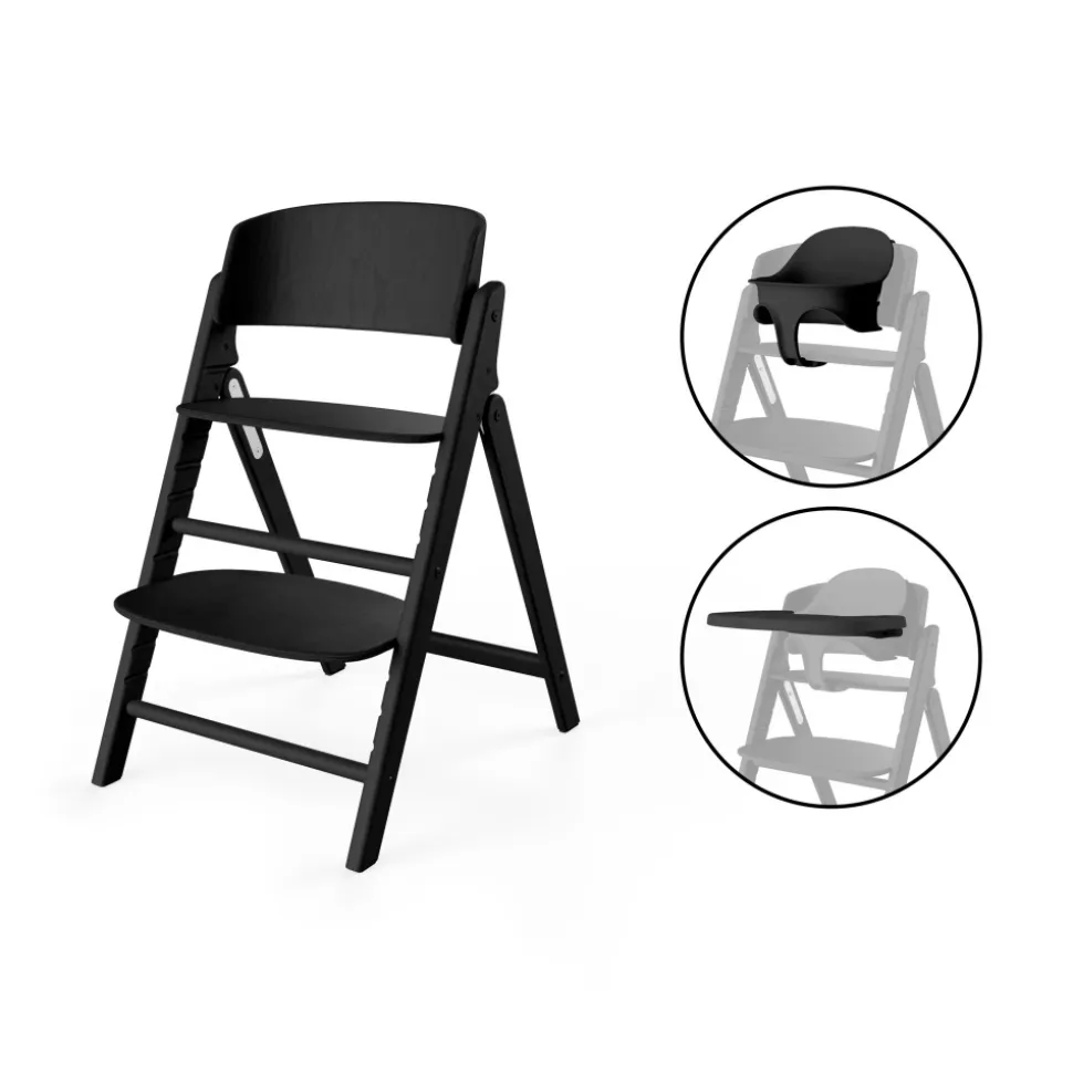 Chaise haute évolutive pliante click & fold 3en1 stunning black