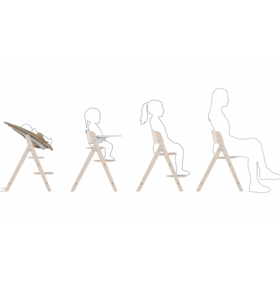 Chaise haute évolutive pliante click & fold 3en1 all natural
