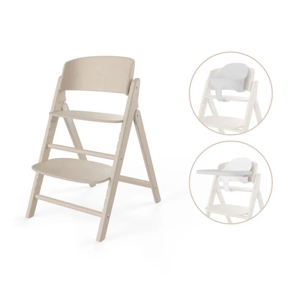 Chaise haute évolutive pliante click & fold 3en1 all natural