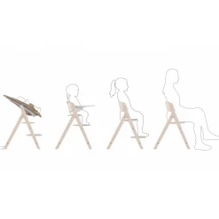 Chaise haute évolutive pliante click & fold 4en1 all natural