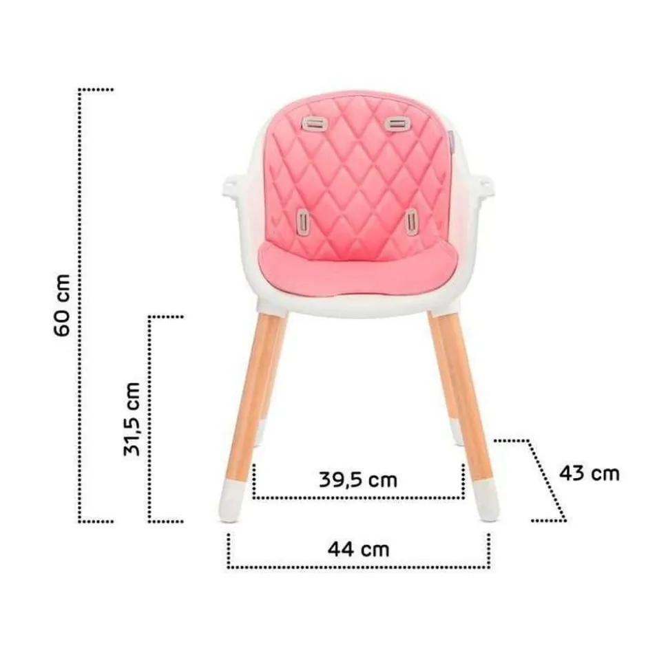 Chaise haute évolutive sienna rose