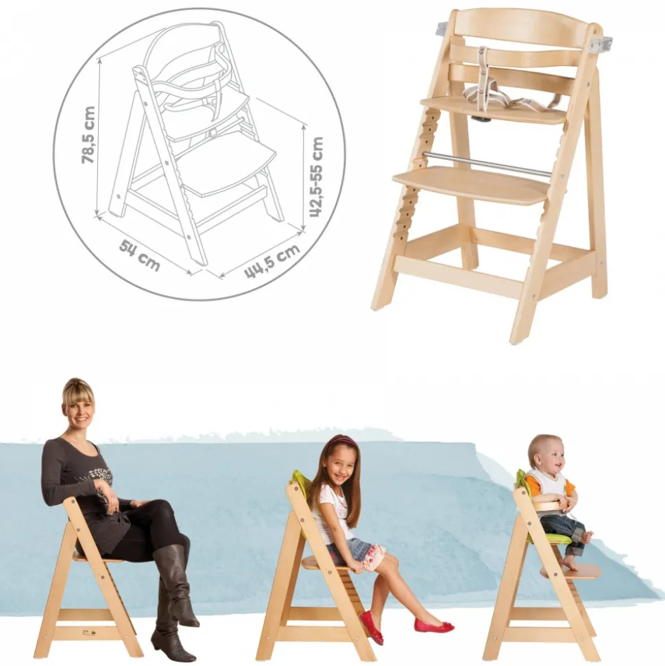 Chaise haute évolutive sit up fun bois naturel