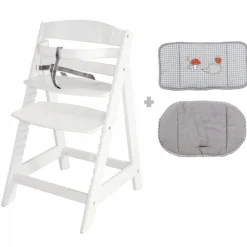 Chaise haute évolutive sit up lll blanc + coussin réducteur adam et eule