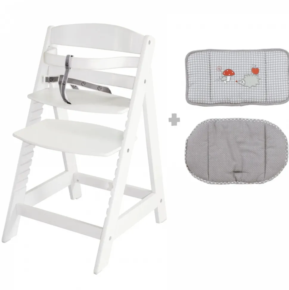 Chaise haute évolutive sit up lll blanc + coussin réducteur adam et eule