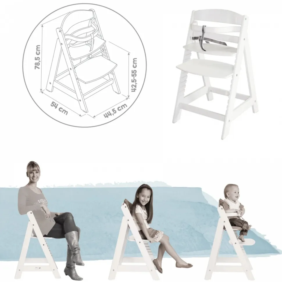 Chaise haute évolutive sit up lll blanc + coussin réducteur adam et eule