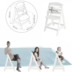 Chaise haute évolutive sit up lll bois blanc laqué
