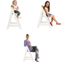 Chaise haute évolutive sit up lll bois blanc laqué